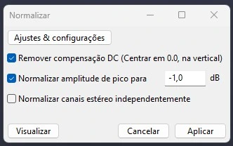 audacity normalizar o áudio