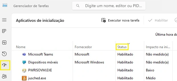 desabilitar inicialização de programas no windows