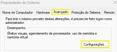 propriedades do sistema windows