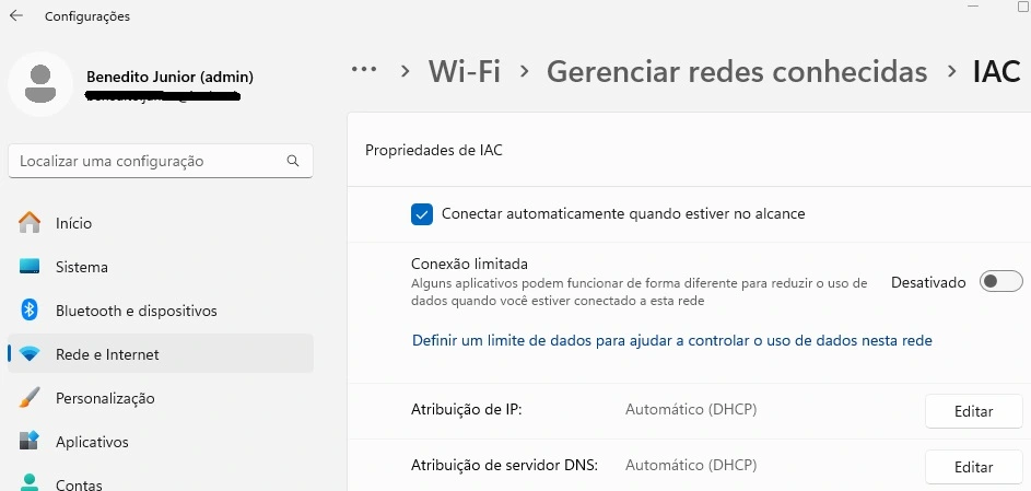 windows conectar redes conhecidas automaticamente