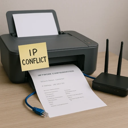 conflito de ip em impressoras