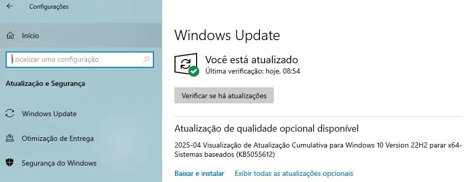 verificar windows update
