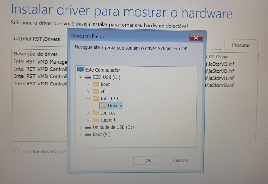 carregar drive VMD