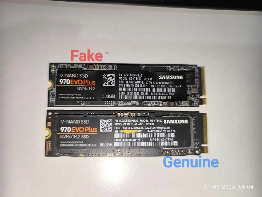 ssd fake e original