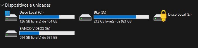 espaço disponivel SSD Windows