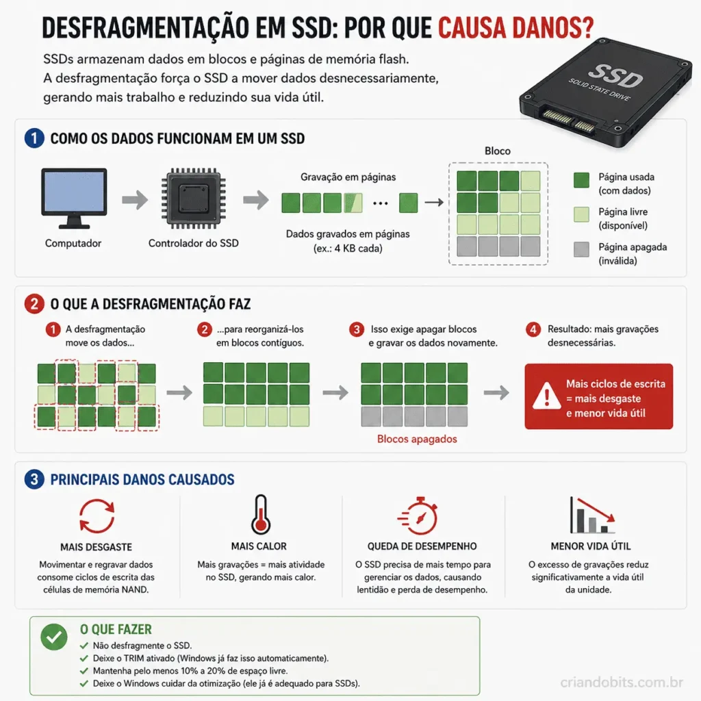 processo de desfragmentacao em SSD
