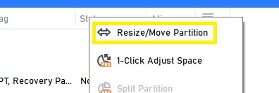 aomei resize move partition