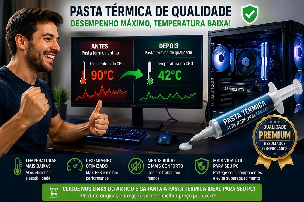 pasta térmica reduz temperatura da cpu